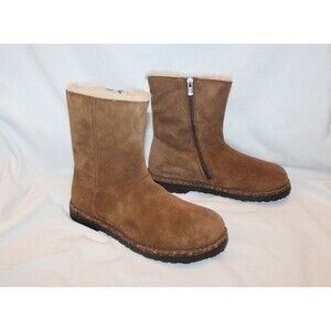 BIRKENSTOCK WOMEN'S UPPSALA DARK TEA SUEDE SHEARLING BOOTS EU 37 REG NEW $190